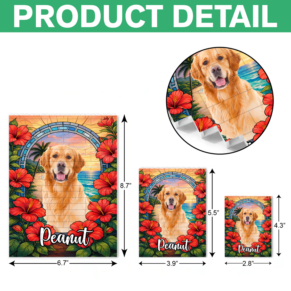 Custom Photo Floral Dog Cat Building Brick Blocks HA75 920520