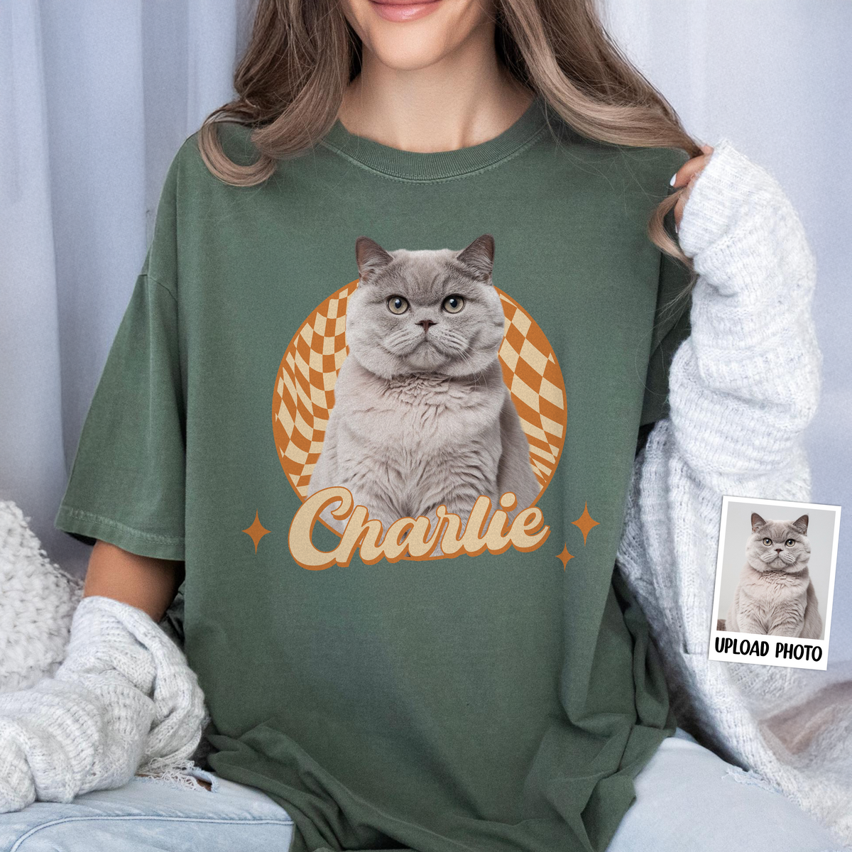 Custom Cute Cat Photo Retro Comfort Shirt For Cat Lovers LM32 895745