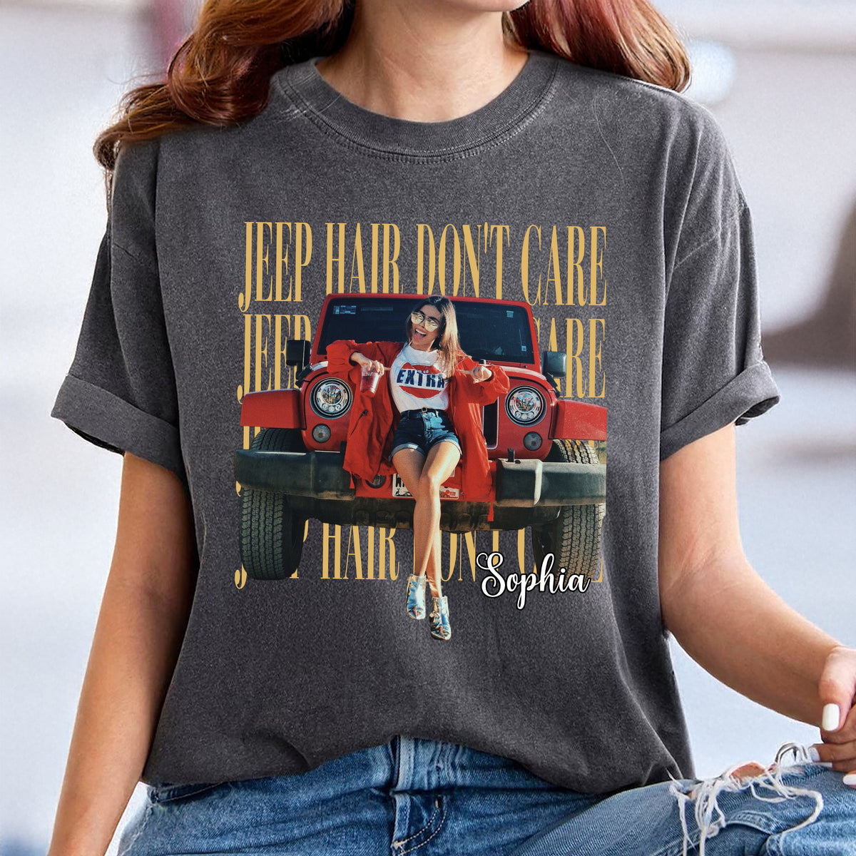 Custom Photo Jeep Hair Don't Care Comfort Shirt For For Jeep Girl, Car Lover TH10 170693
