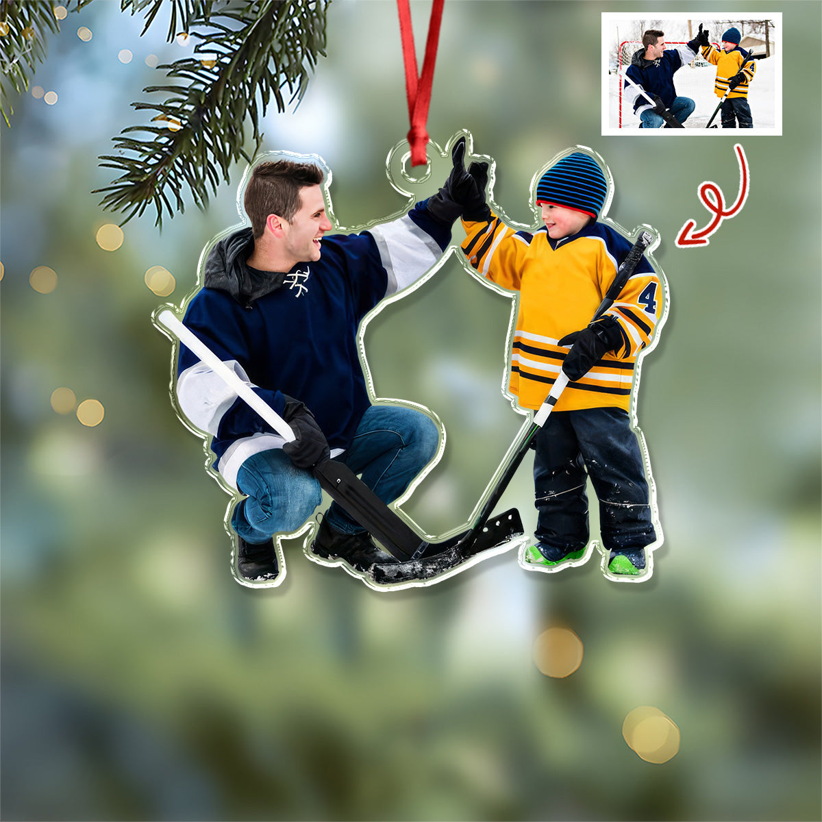 Frozen Bonds - Personalized Acrylic Ornament Gift For Ice Hockey Lovers HO82 900170