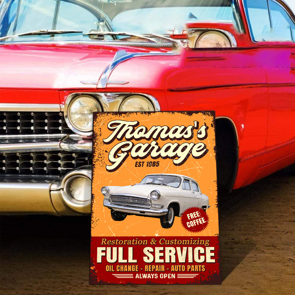 Custom Photo Garage Signs Personalized Full Service Car Metal Sign CH07 899124