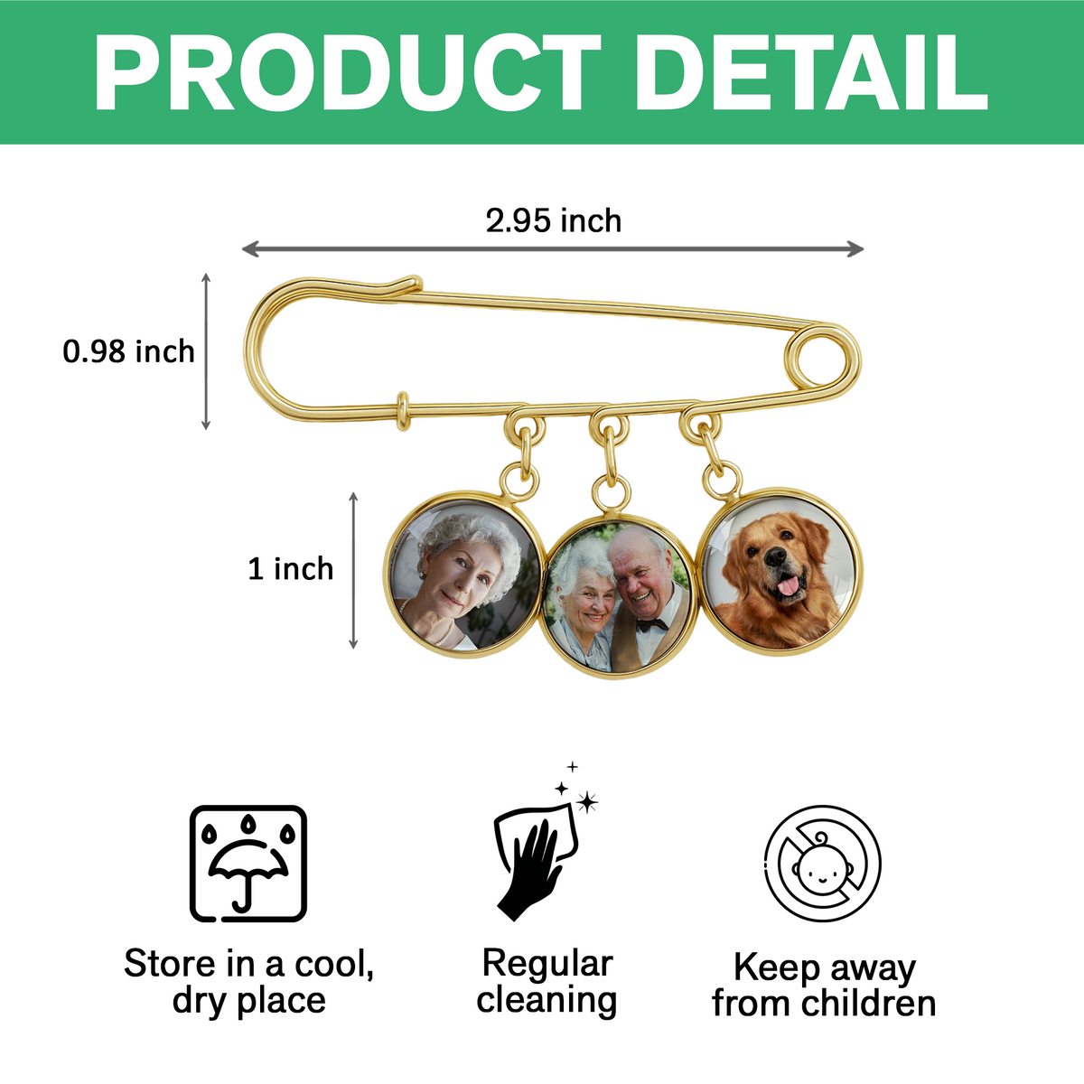 Custom Photo Memorial Boutonniere Lapel Pin Sympathy Keepsake Gift LM32 895539