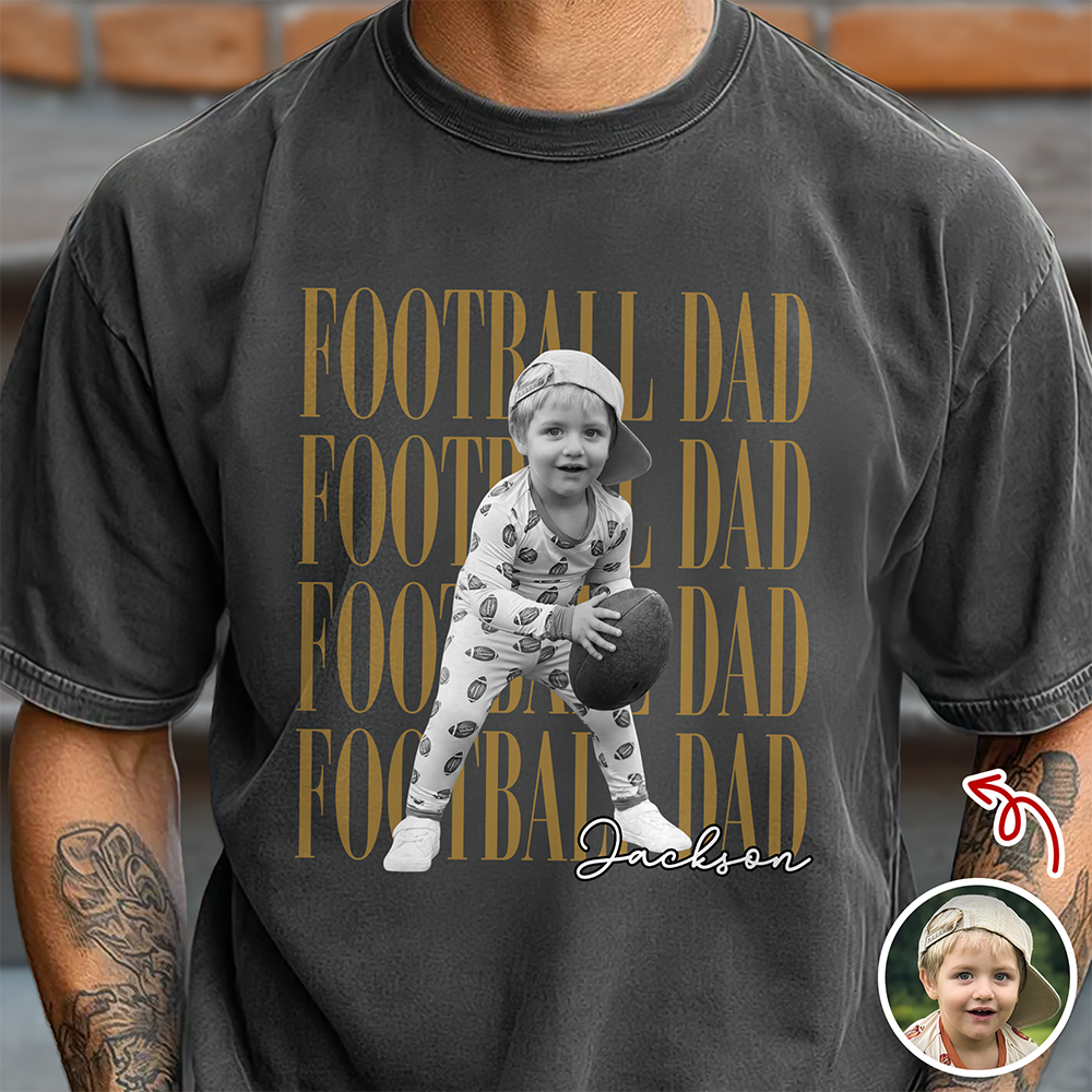 Custom Kid Photo Football Dad Mom Comfort Shirt CH07 911950