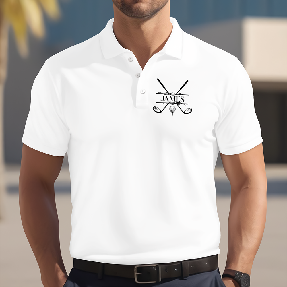 Custom Name With Golf Icon On Polo Shirt For Golfer TH10 898085