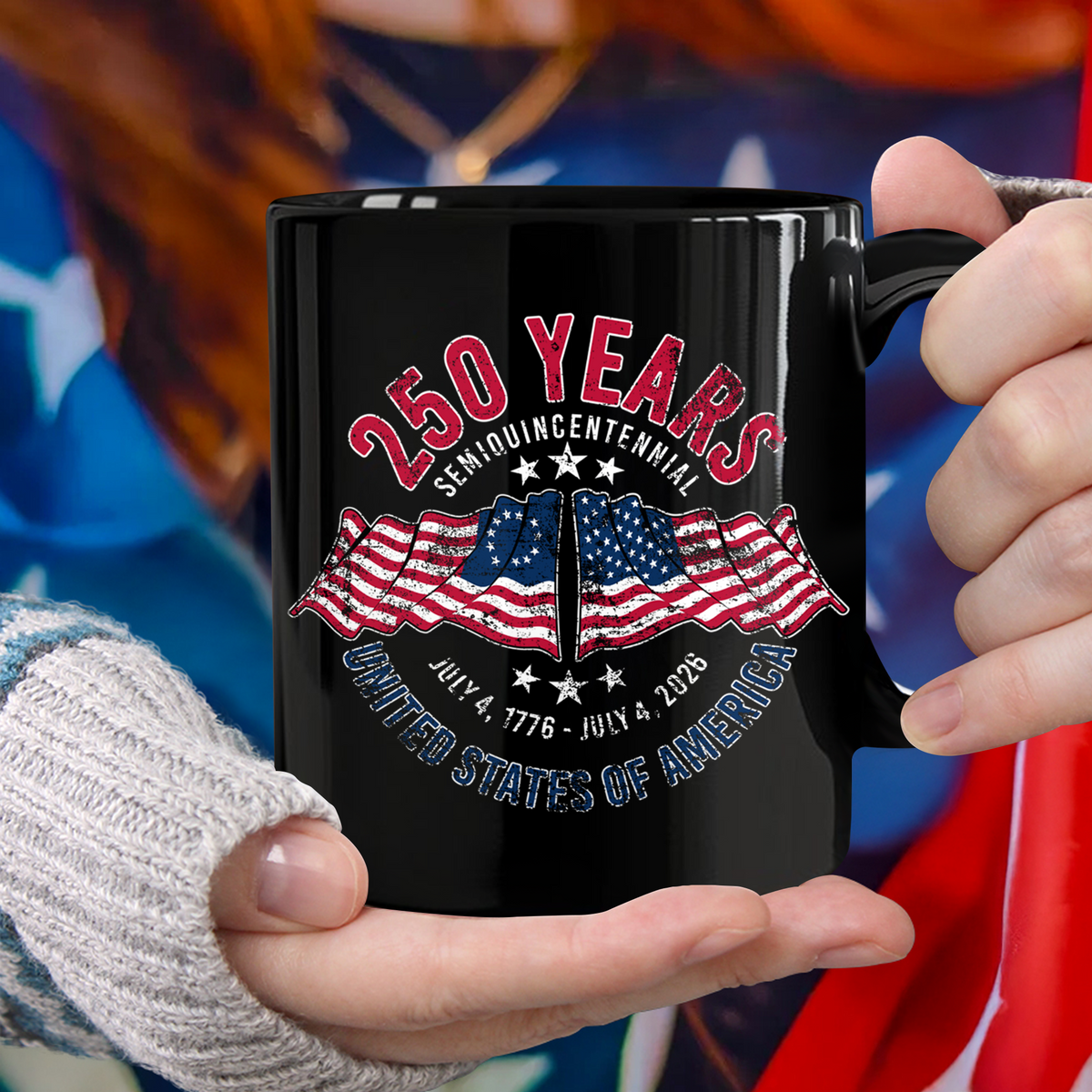 American 250 Years Semiquincentennial – Patriotic Gift 2026 Black Mug LM32 895265
