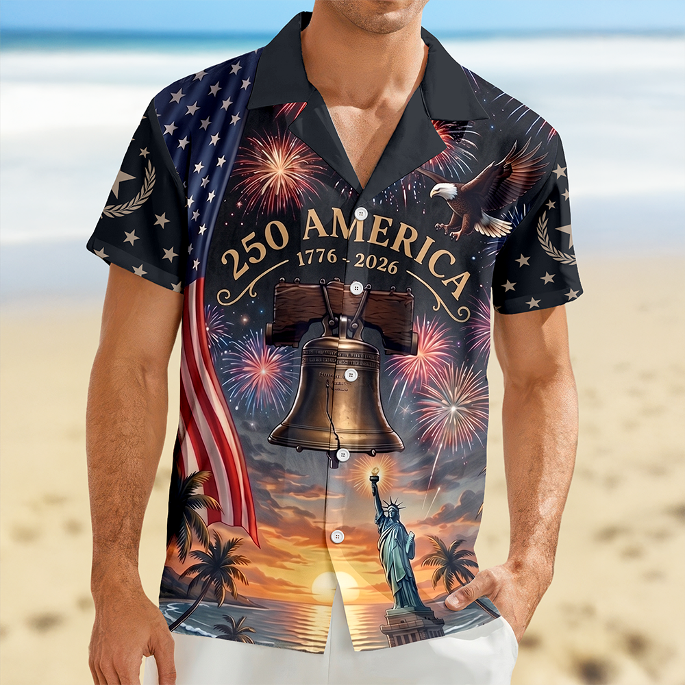 Personalized US 250th Anniversary 1776-2026 Liberty Bell Patriotic Hawaiian Shirt LM32 669359