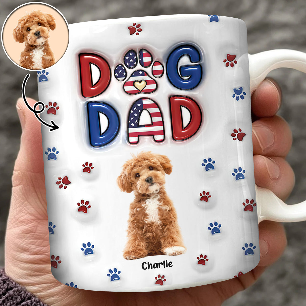 Custom Photo My Lovely Dog - Personalized 3D Inflated Effect Mug LM32 893935