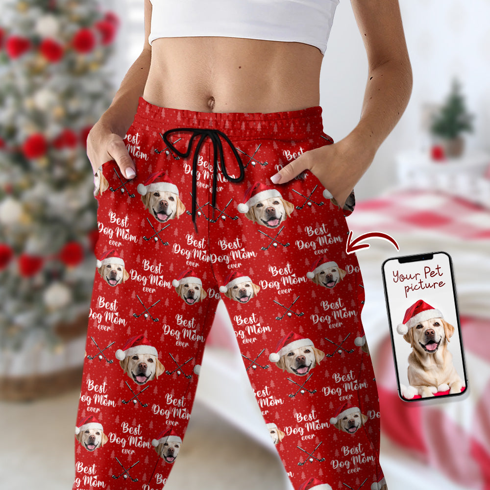 Custom Pet Photo Best Dog Dad Ever Sweatpants For Golf Loving LM32 893939