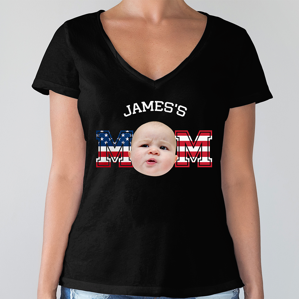 Custom Photo Kid - Kid's Dad US Flag Dark Shirt HA75 892426
