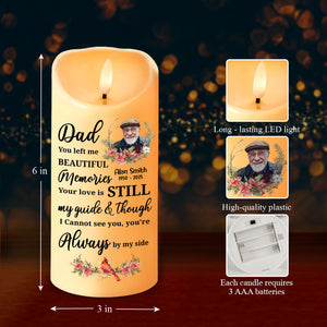 Custom Photo Dad Mom Left Me Beautiful Memories Personalized Led Candle Memorial Gift CH07 895280