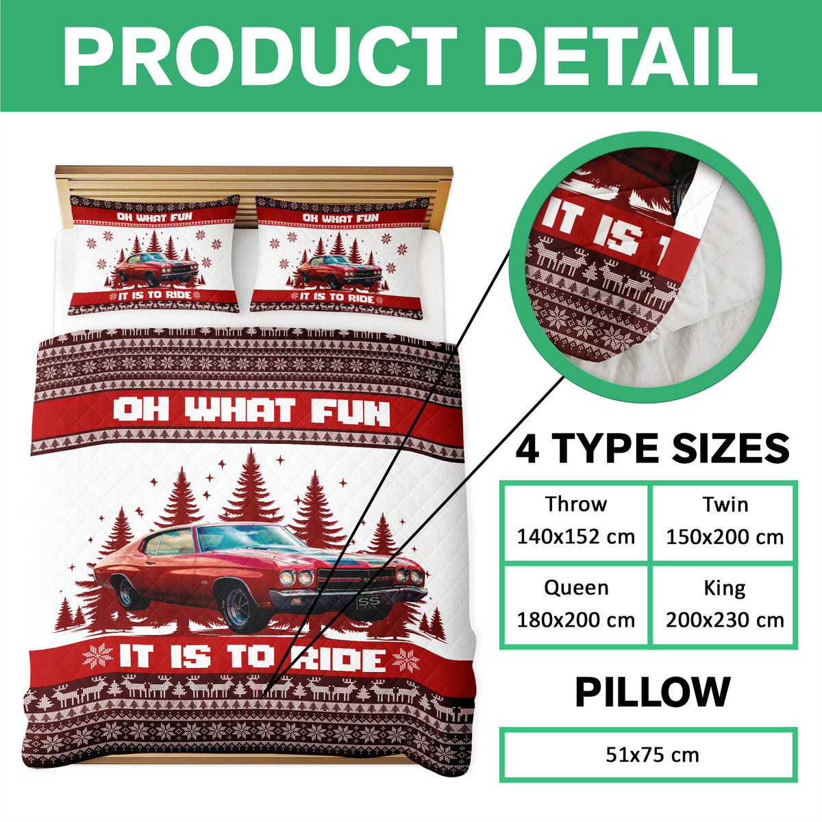 Custom Car Photo Oh What Fun It Is To Ride Quilt Bedding Set For Car Lover CH07 895608