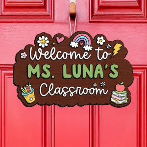 Welcome To Classroom Personalized Door Sign Gift For Teacher HO82 894294