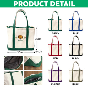 Custom Pet With Birth Month Flower Embroidered Monogram Beach Bag HO82 894240