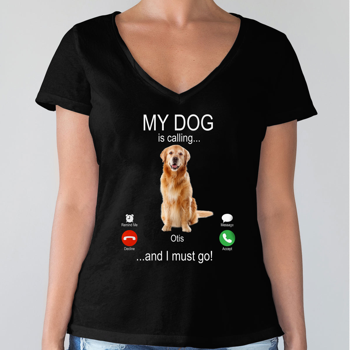 Custom Photo My Dog Is Calling Dark Shirt For Dog Lovers LM32 895115