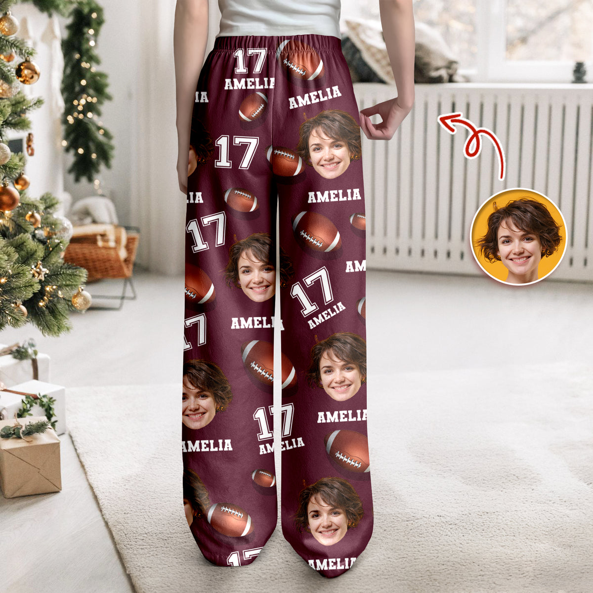 Custom Photo, Name And Number Sweatpants Christmas Gift For Football Lovers CH07 899482