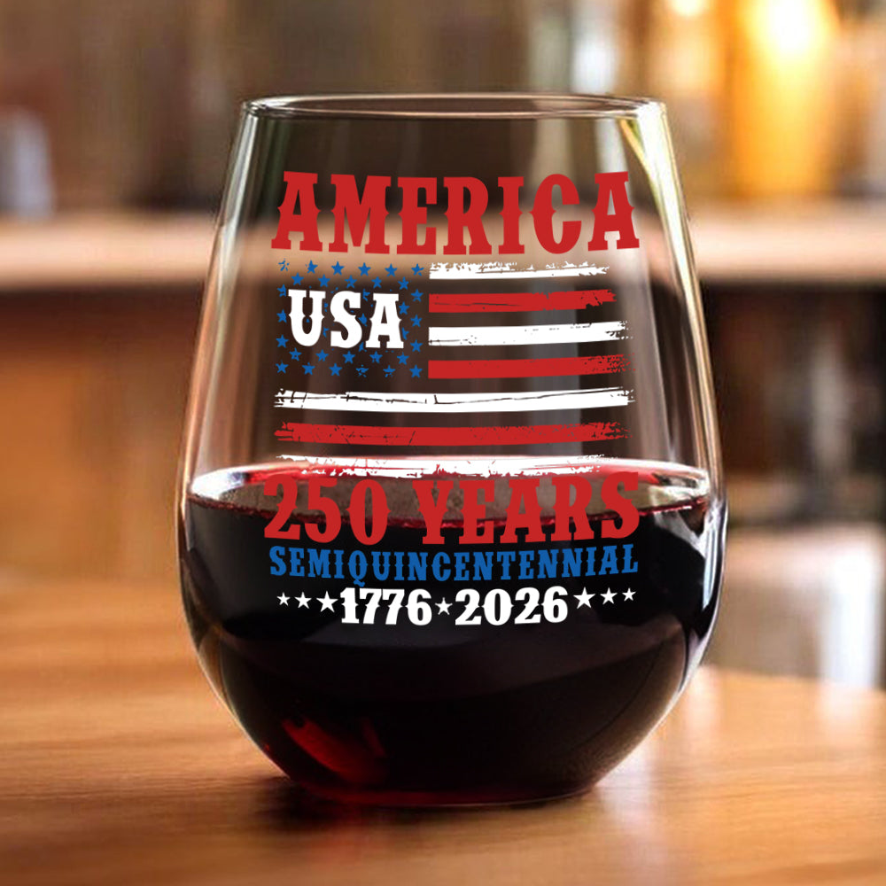 America 250 Years Semiquincentennial Wine Glass TH10 894673