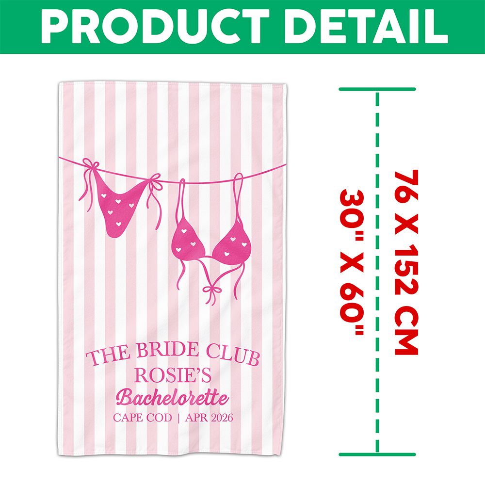 Personalized Bachelorette Beach Towel – Last Toast on the Coast Girls Trip Towel CH07 911262