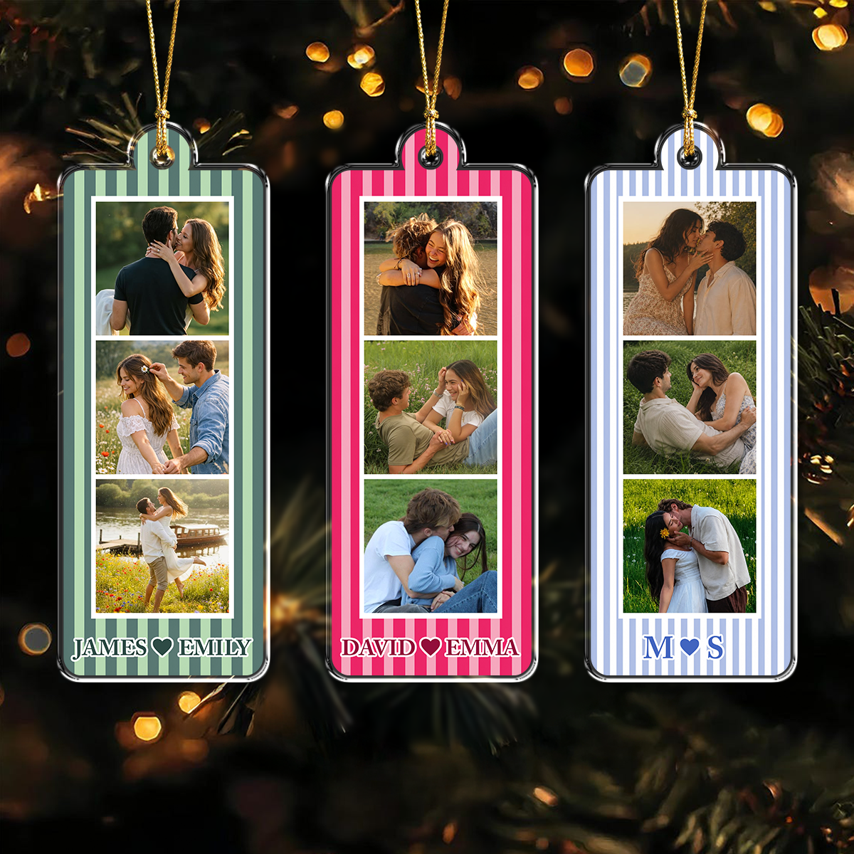 Custom Mini Photo Booth Strip Acrylic Ornament Personalized Couple Photos Gift CH07 180412
