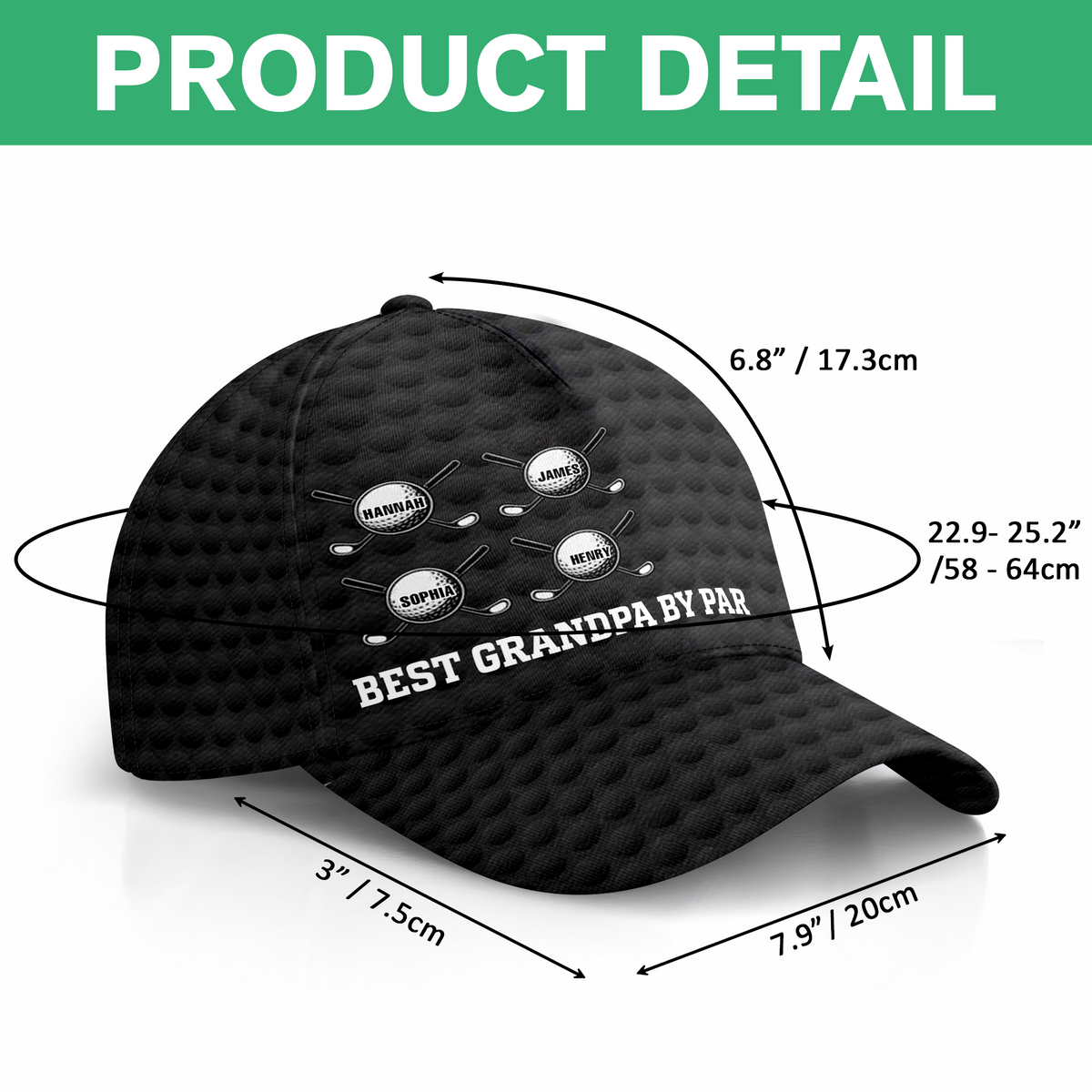 Personalized Best Dad By Par Golf Classic Cap Gifts For Dad, Grandpa TH10 169815