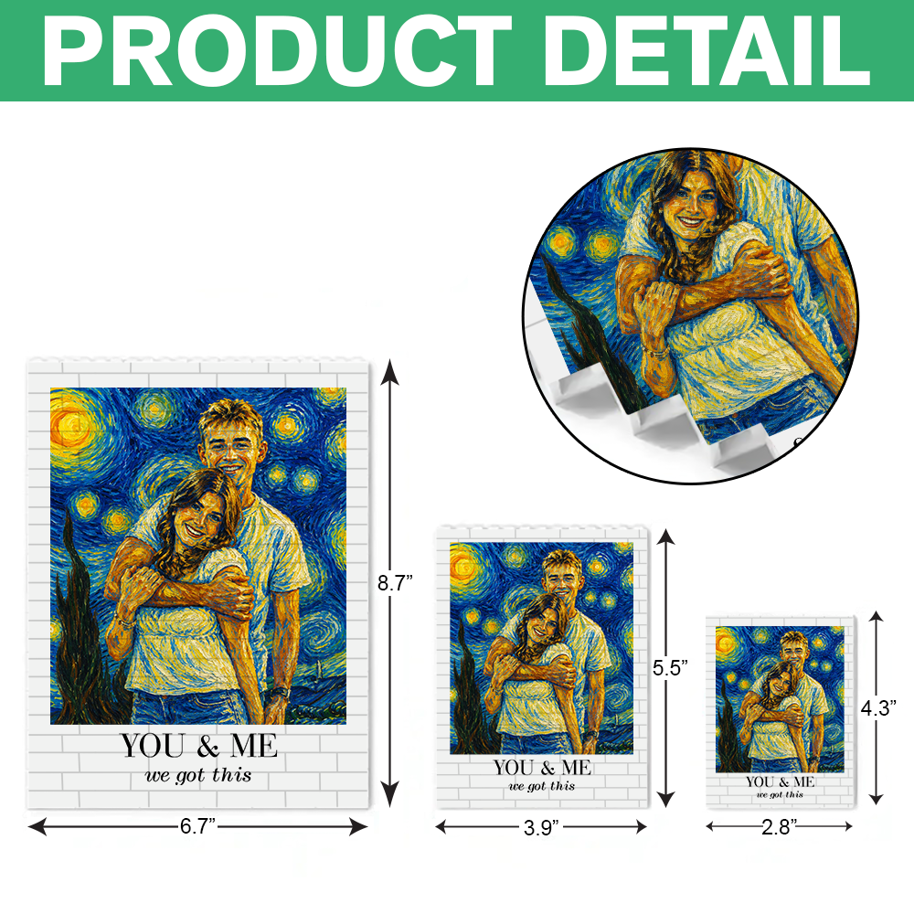 Custom Photo I Love You Van Gogh Art Anniversary Gifts Building Brick Block TH10 170273