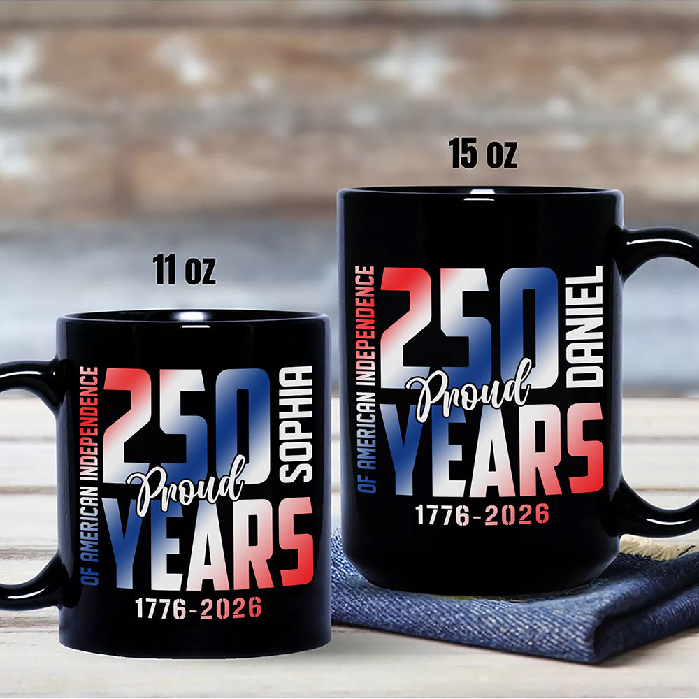 Custom Name 250 Years of American Independence Patriot Black Mug LM32 895149