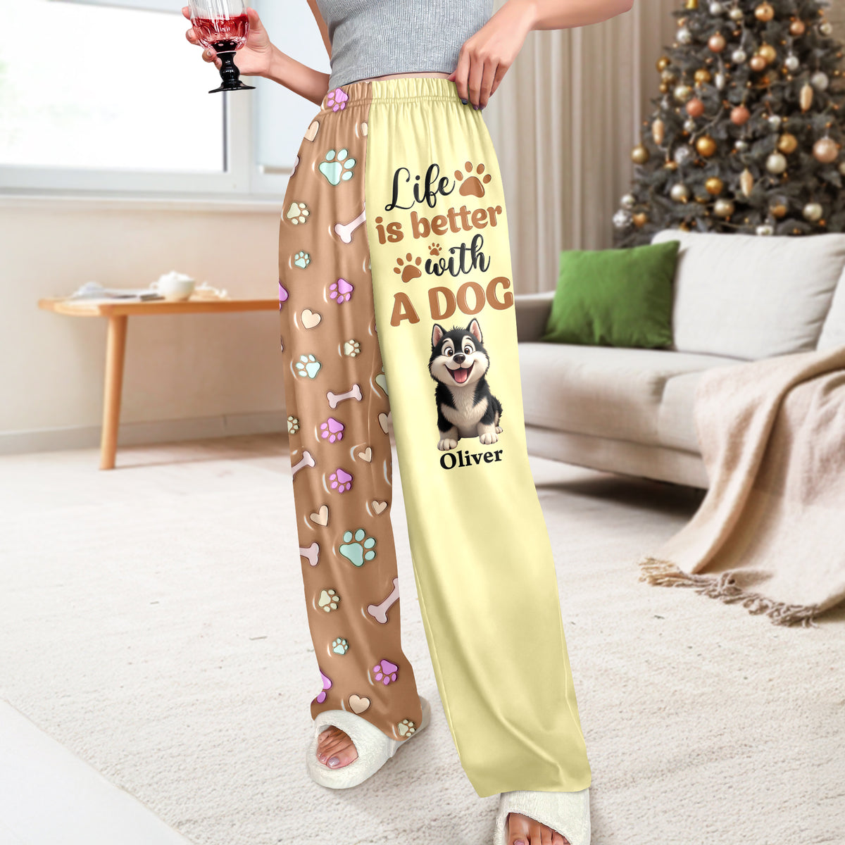 Custom Dog Name Life Is Better With Dogs 3D Effect Sweatpants LM32 895927