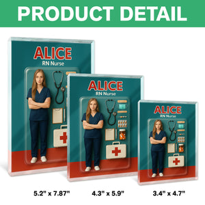 Custom Photo 3D Effect Nurse Figure Acrylic Block Plaque, Unique Keepsake HO82 893910