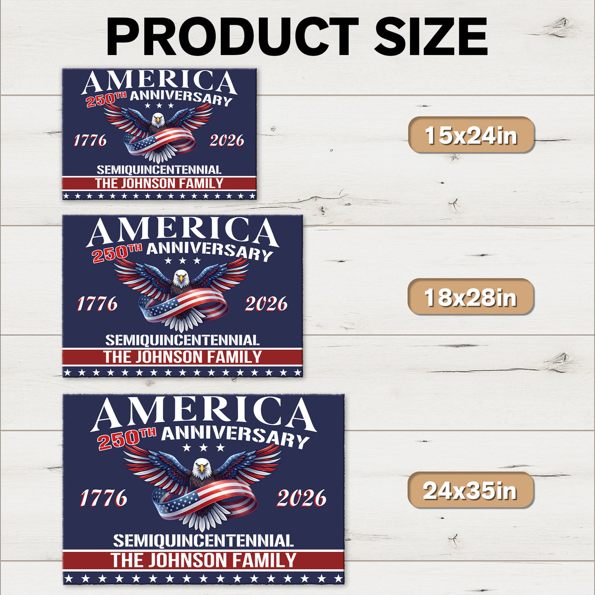 Personalized Family Name America 250th Anniversary Doormat CH07 910276