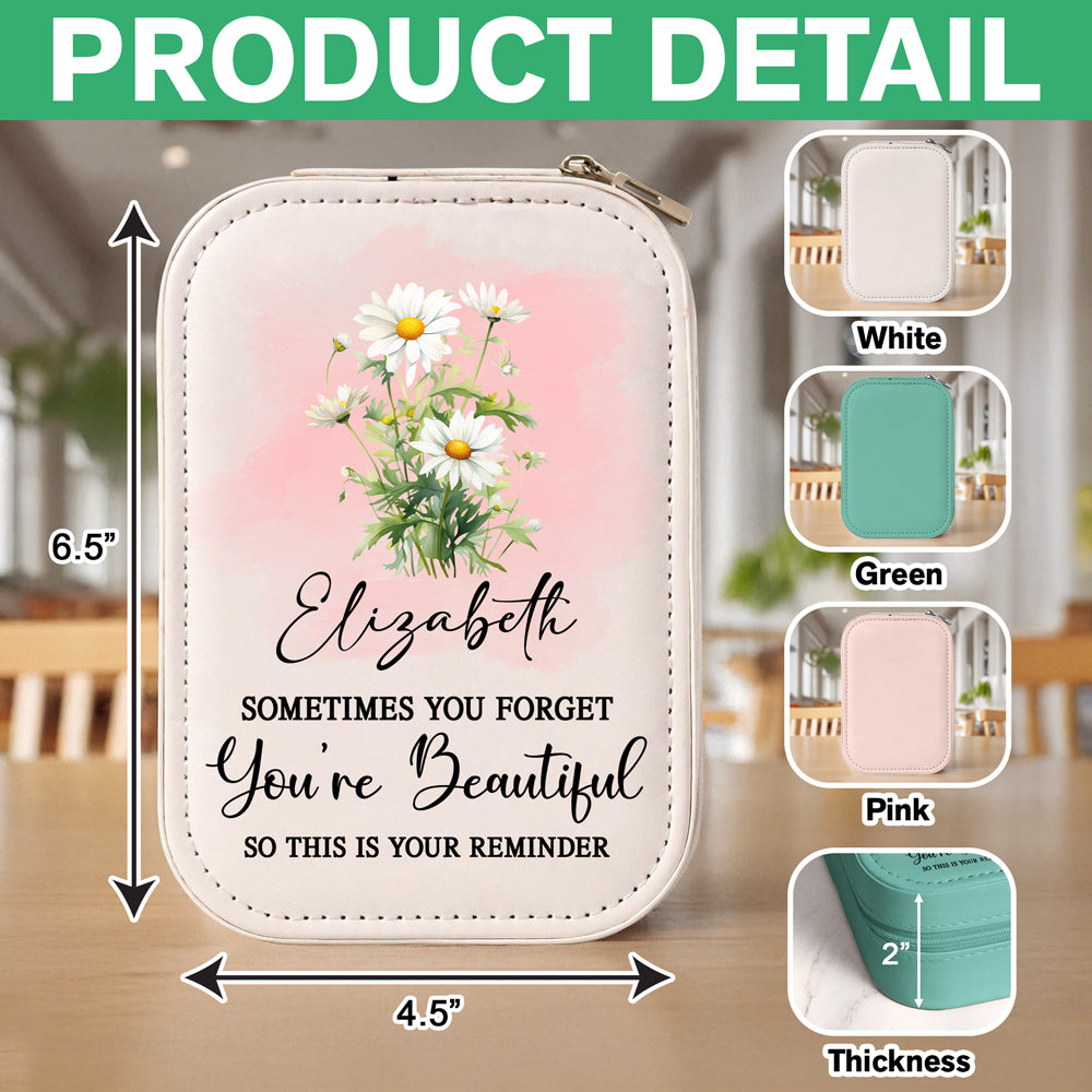 Personalized Sometimes You Forget You're Beautiful Lover's Flower Makeup Box With LED LM32 893299