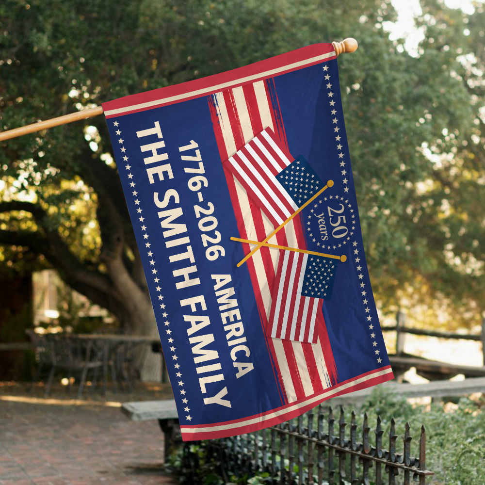 250 Years Anniversary Custom Family Name America House Flag CH07 910188