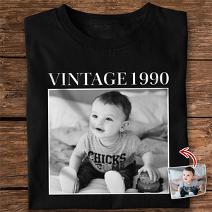 Custom Photo and Year Birthday Vintage Dark Shirt HA75 897504
