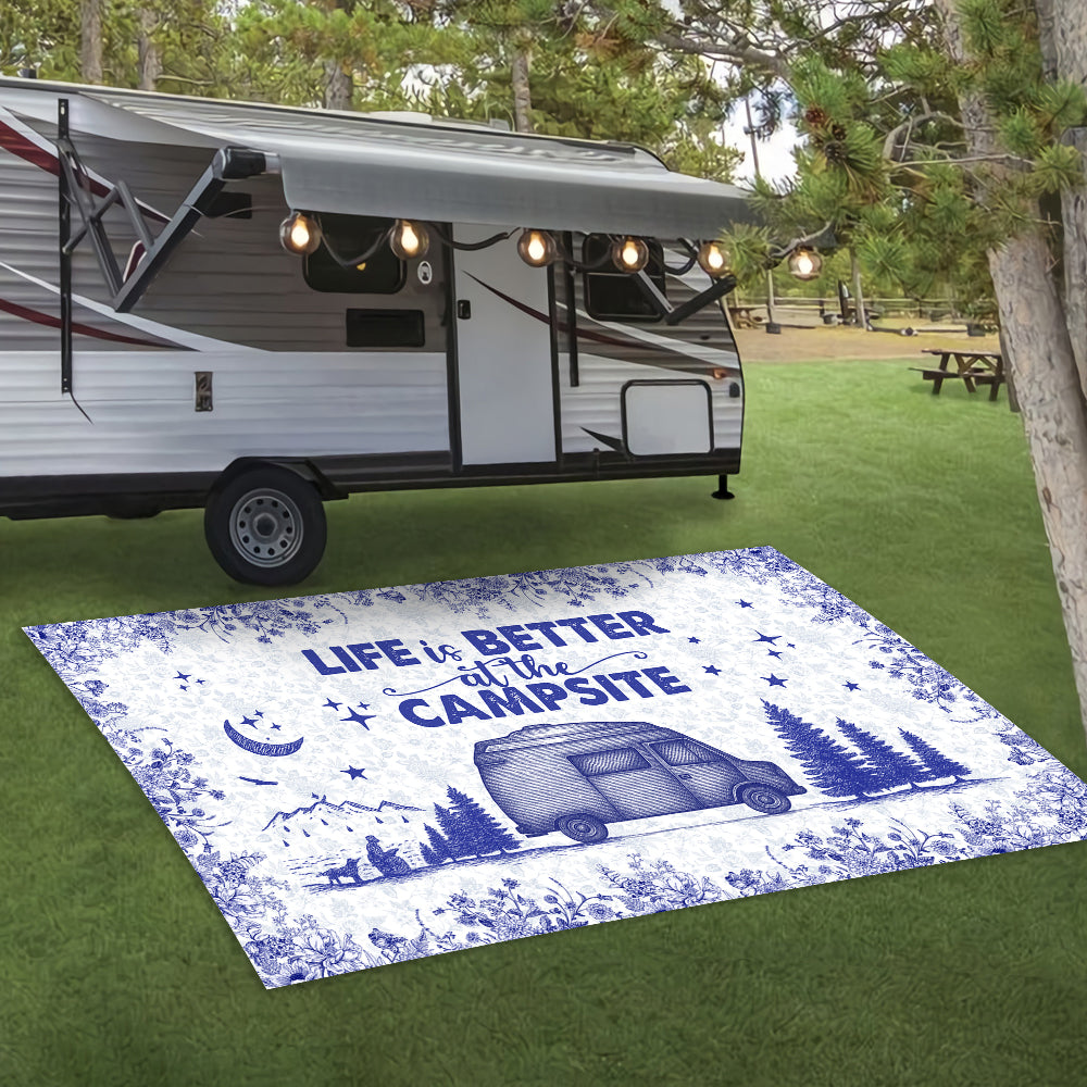 Personalized Camping Patio Rug Toile De Jouy Style HA75 892644