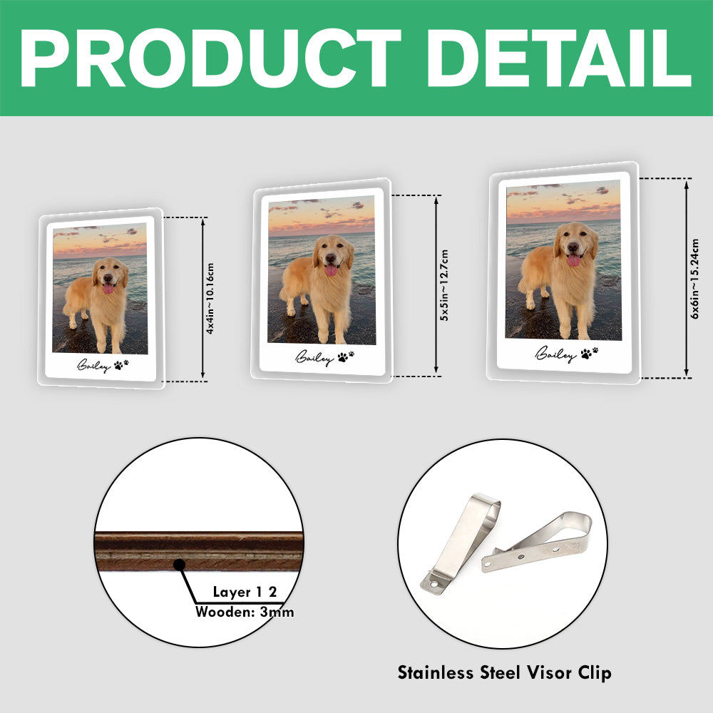 Custom Pet Photo Car Visor Clip - Personalized Gift for Pet Lovers, Dog & Cat Owners LM32 899595