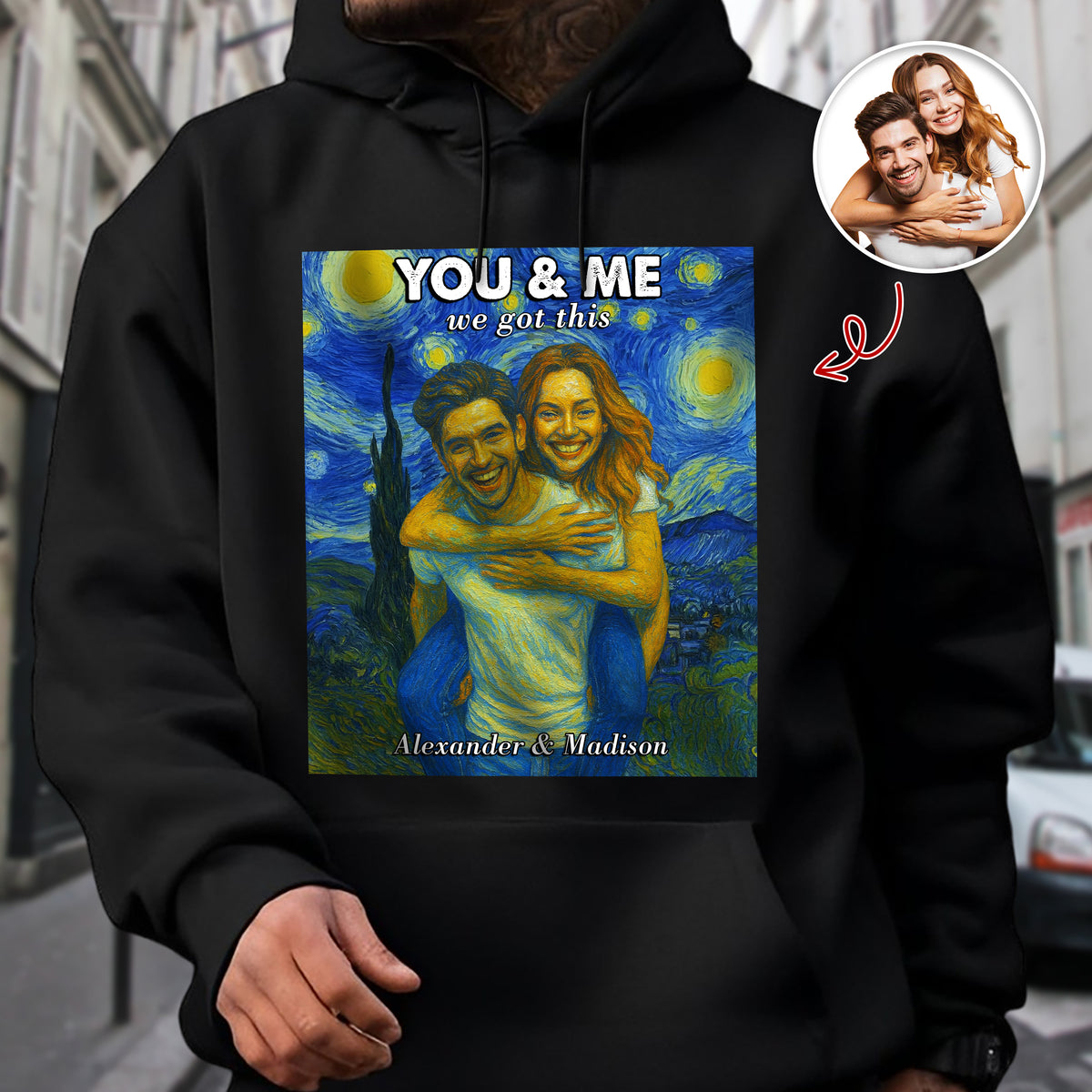 Custom Photo You And Me We Got This Under Starry Night - Personalized Dark Shirt CH07 896462
