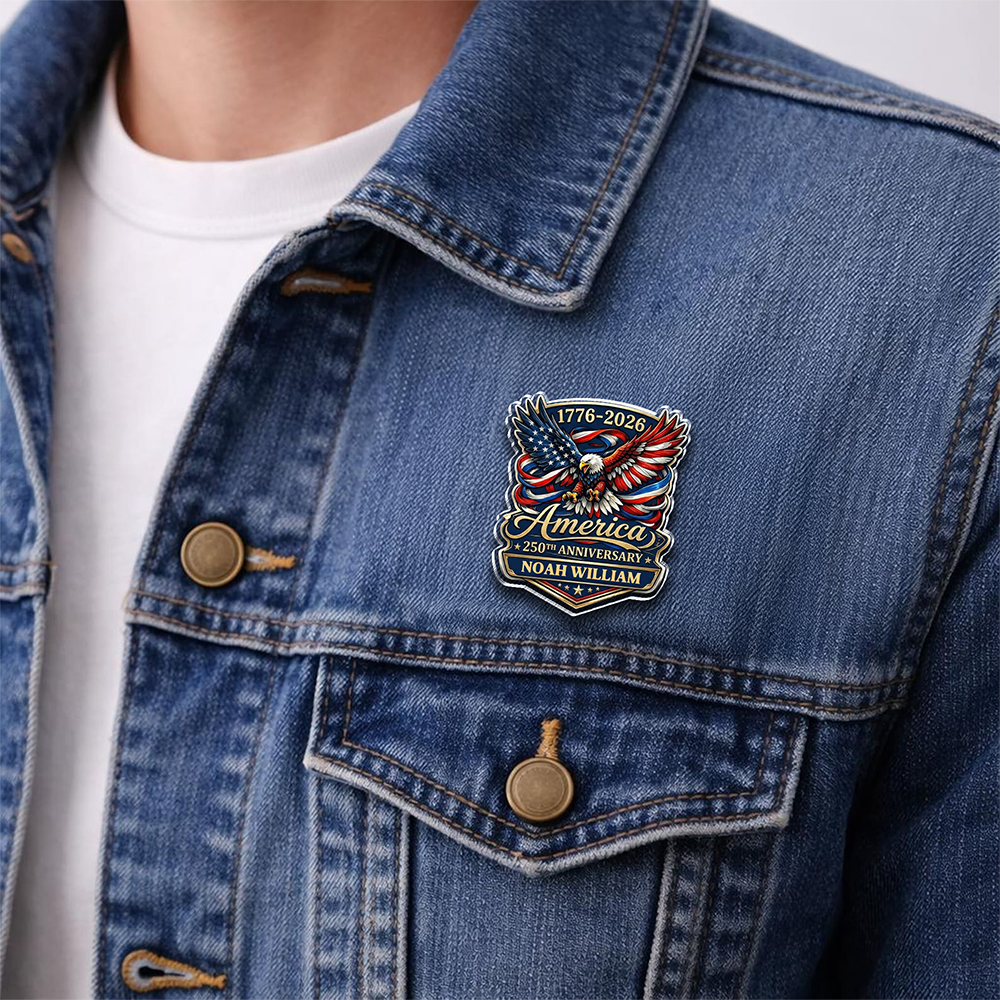 Custom Name America 250th Anniversary 1776-2026 Eagle Acrylic Pin CH07 911094