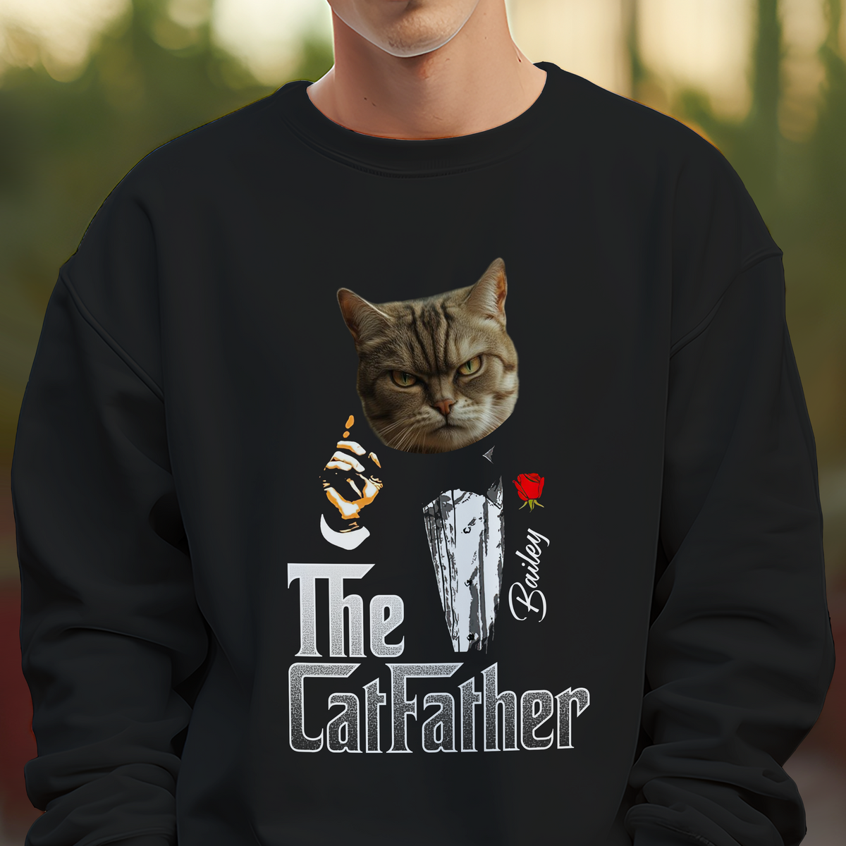 Custom Photo The Catfather Gentlemen Cat Shirt Personalized Gift For Dad HO82 893846