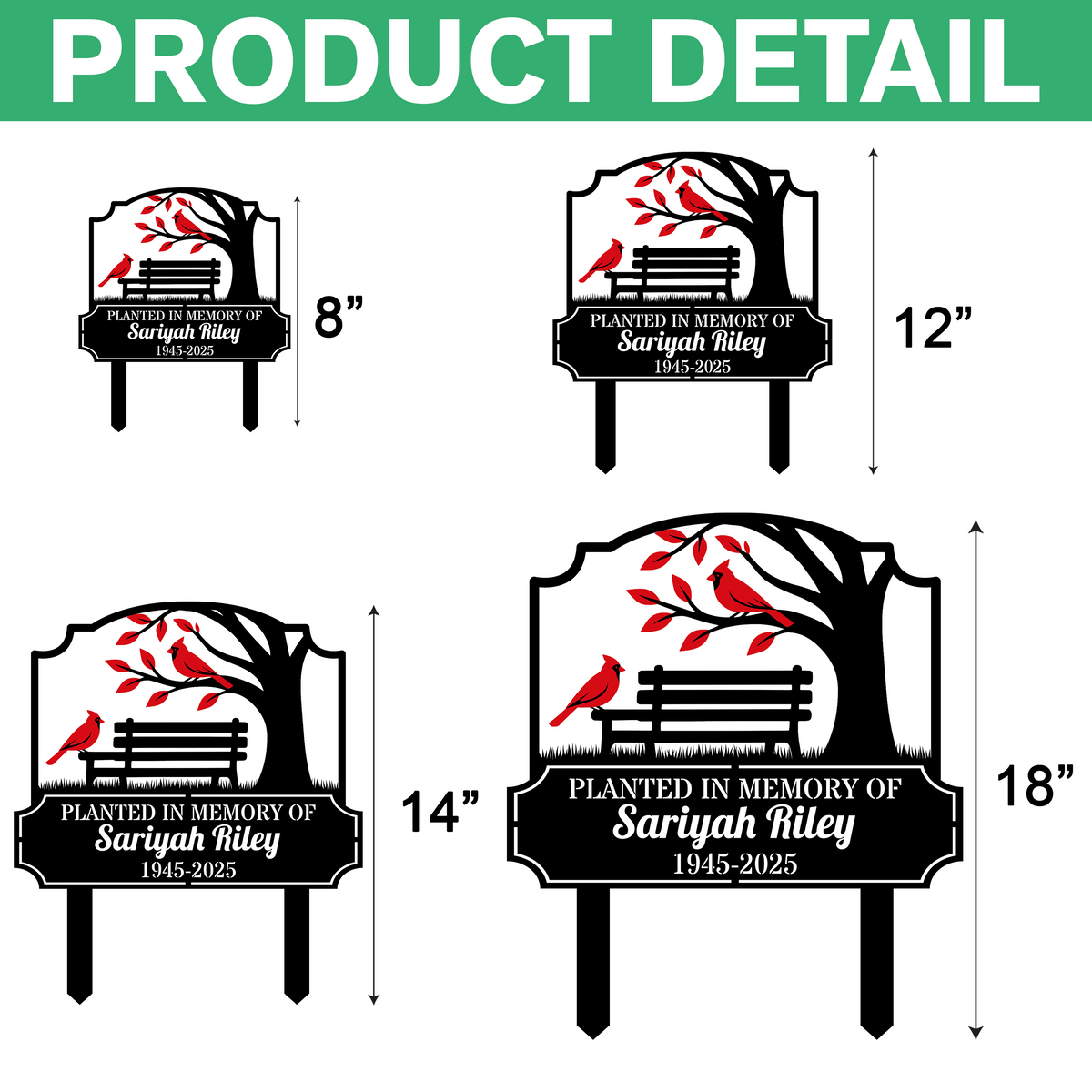 Planted In Memory Personalized Memorial Garden Stake HA75 892724