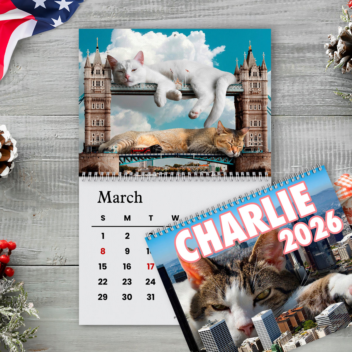 Funny Lazy Cats Wall Calendar 2026 For Cat Lovers LM32 897309