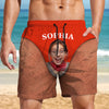 Custom Face Photo Men's Swim Trunks, Personalized Name Funny Beach Shorts, Vacation & Pool Party Gift LM32 669501