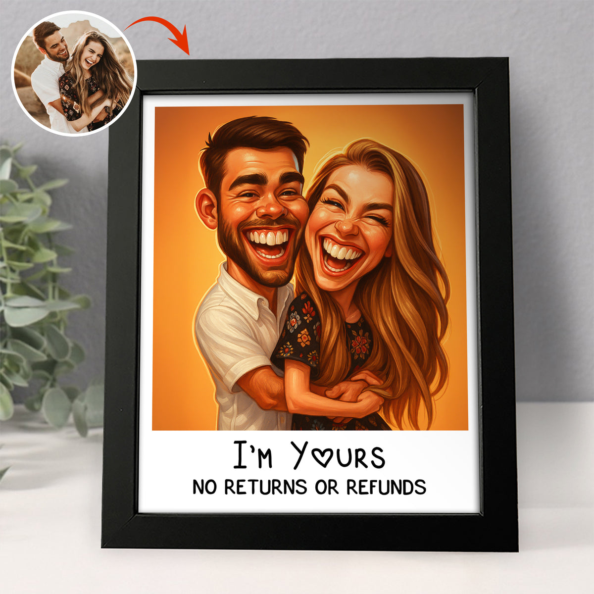 Caricature Wall Art For Funny Couples Picture Frame LM32 895097