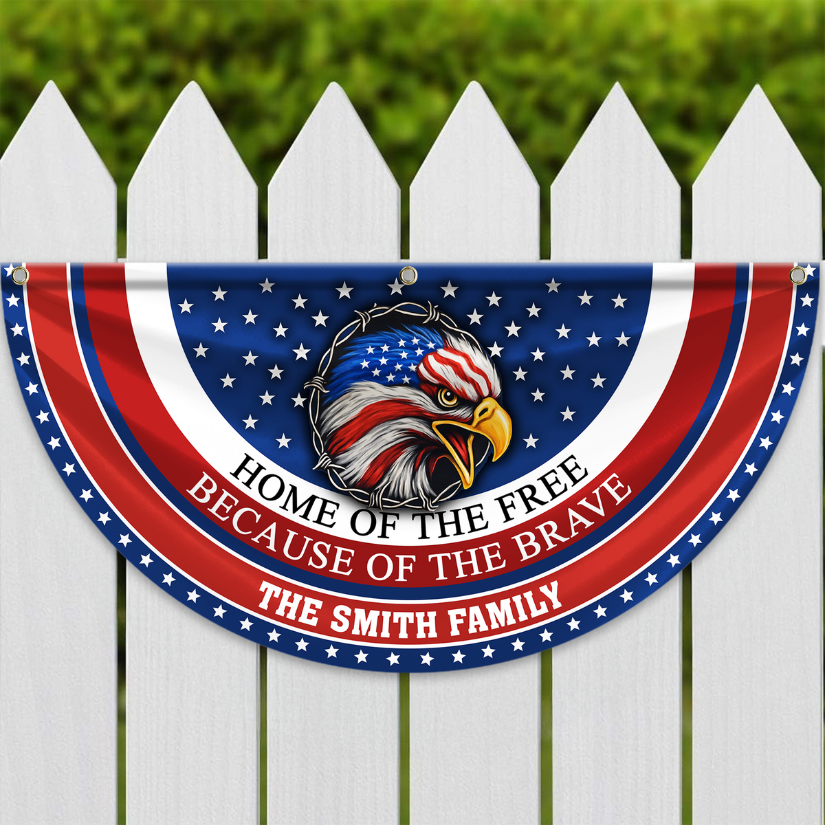 Custom Family Name Home Of The Free Because Of The Brave Non-Pleated Fan Flag CH07 910180