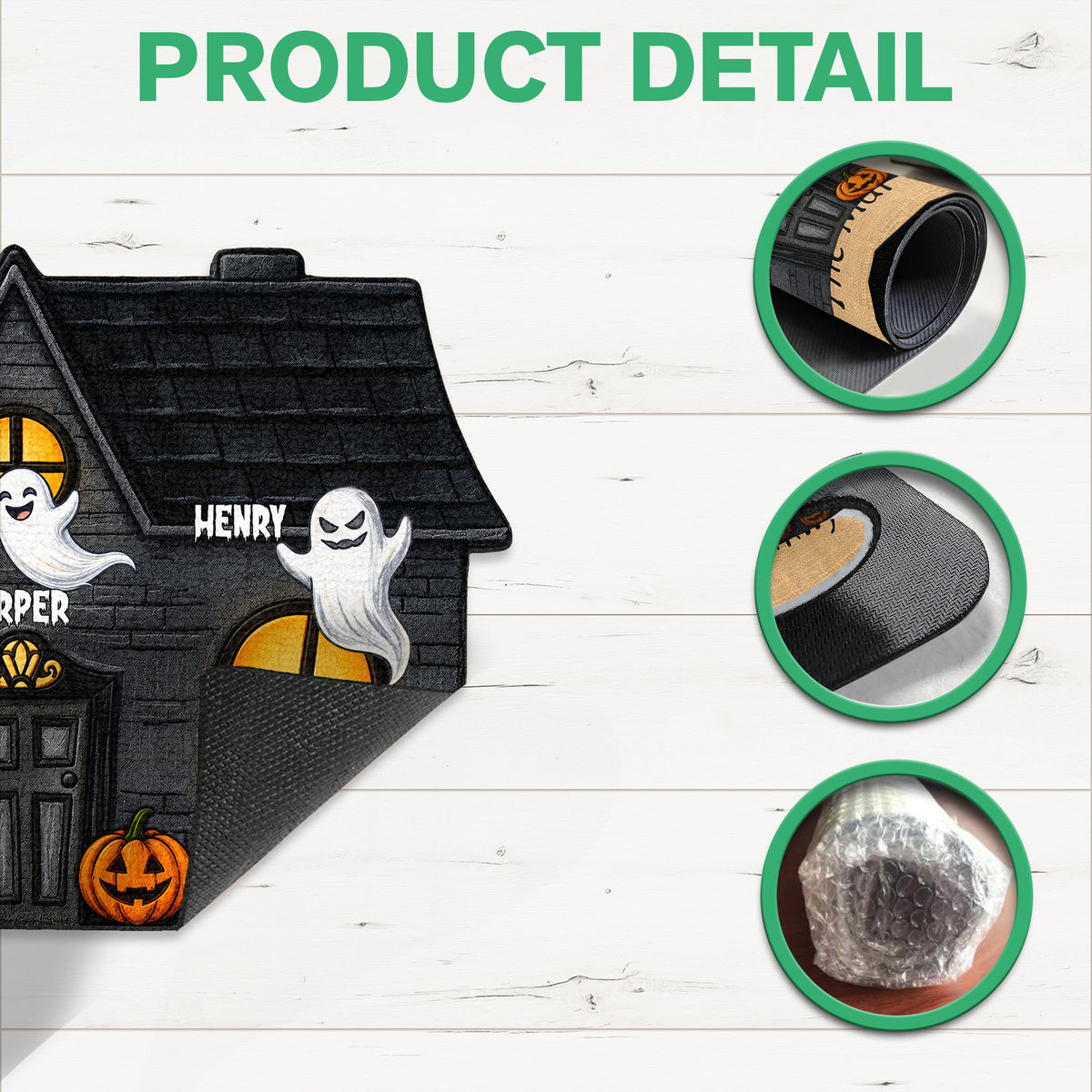 Personalized Ghost Family Halloween Custom Shape Doormat Halloween - Front Door Decoration For Family CH07 180190