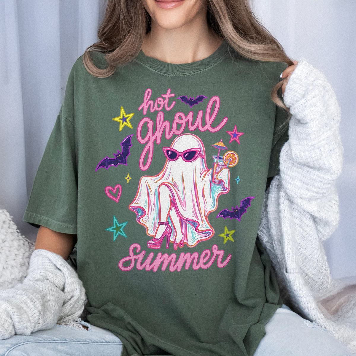 Hot Ghoul Summer Spooky - Funny Ghost Halloween Cocktail Comfort Shirt LM32 669557