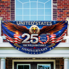 Personalized USA 250th Anniversary Patriotic Independence Non-Pleated Fan Flag CH07 911100