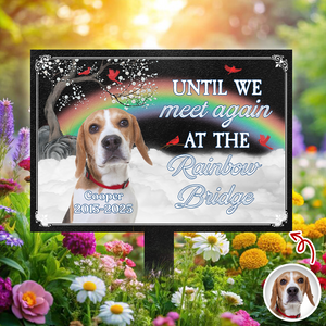 One By My Side Forever In My Heart Custom Dog Cat Memorial Photo Garden Stake CH07 896346