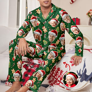Custom Funny Family Face With Christmas Pattern Pajamas HA75 892792