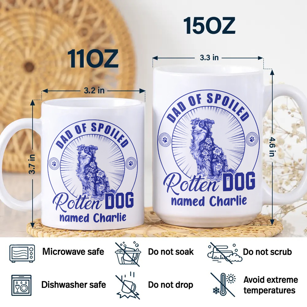 Personalized Spoiled Rotten Dog Toile De Jouy White Mug LM32 895079