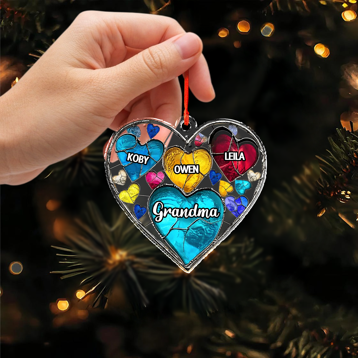 Personalized Custom Name Grandma And Kids Acrylic Ornament TH10 896075