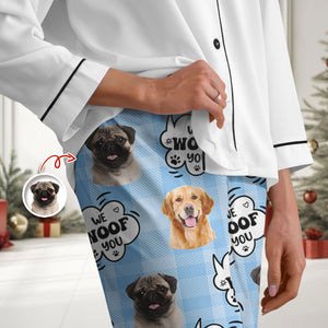 Custom Photo I Woof You - Personalized Pajamas Gift For Dog Lovers HO82 894382