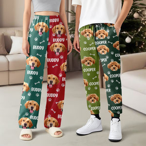 Custom Dog Face Photo Color Split Sweatpants Gift For Christmas HO82 900386